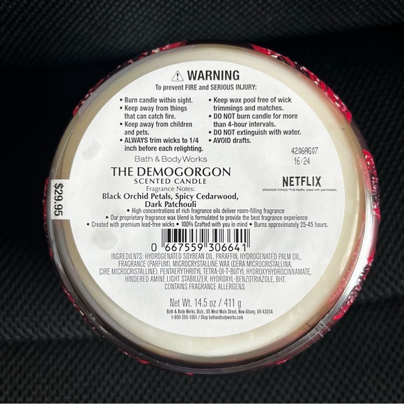 Bath And Body Works Stranger Things Candles The Demogorgon Netflix - Picture 3 of 3